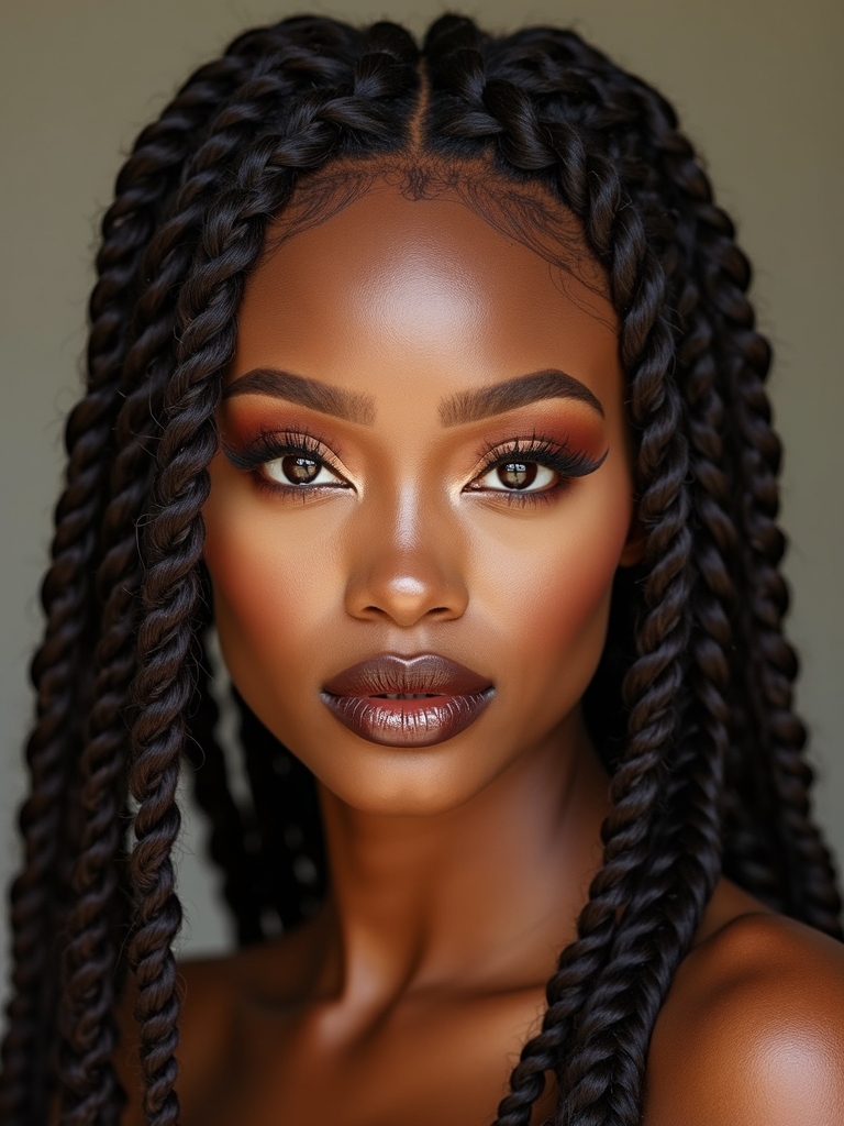 flipped braids with defined edges