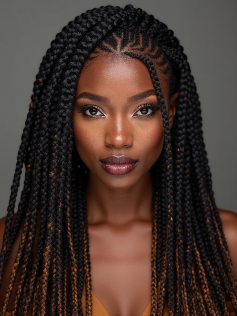 fulani braids with curls