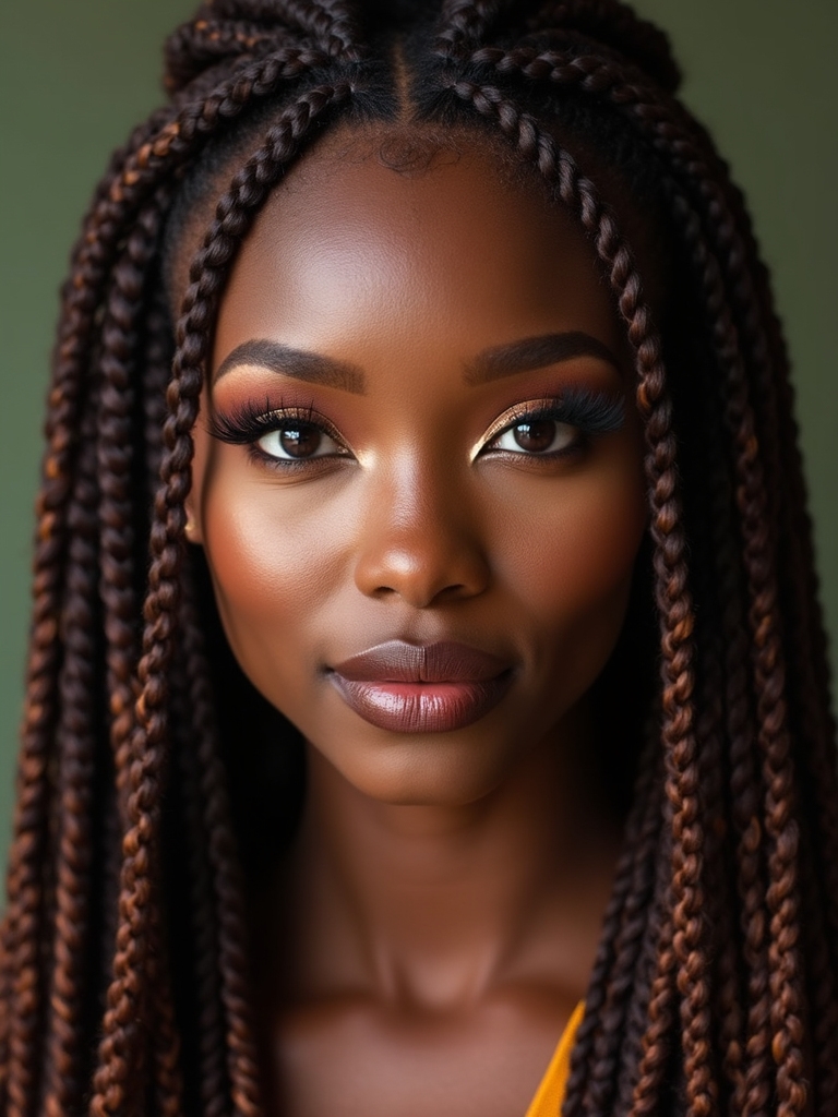 glossy chocolate fulani braids