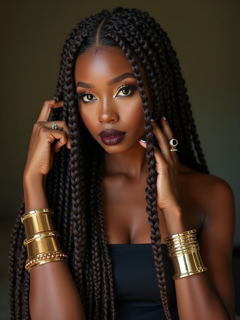 goddess braids with accessories