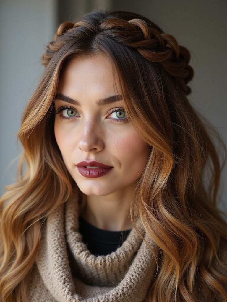 half up boho braid layers