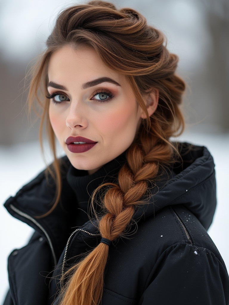 half up pull through braid