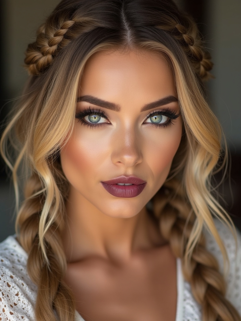 half up relaxed boho braids