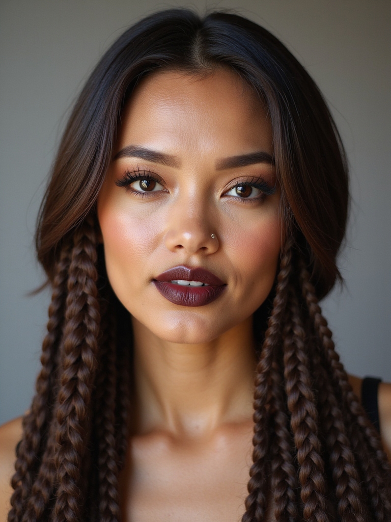 head turning brown braids