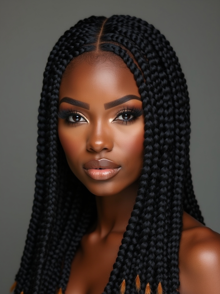 head turning large knotless braids