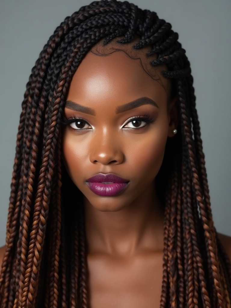 intricate zigzag fulani braids