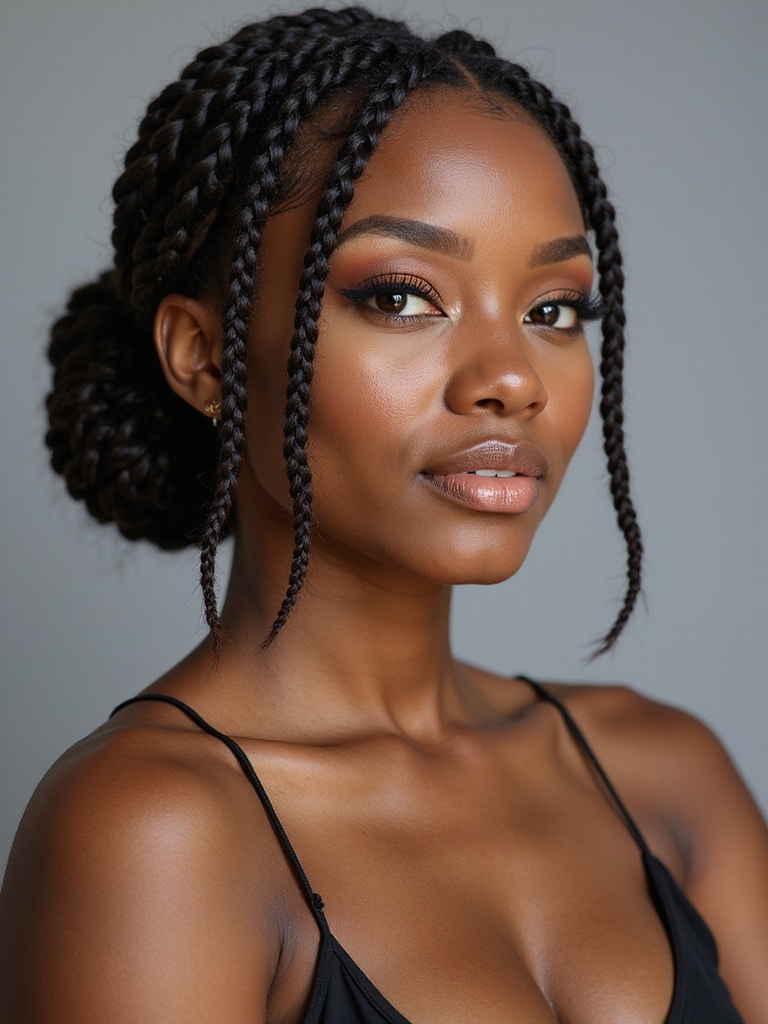 knotless low bun elegance