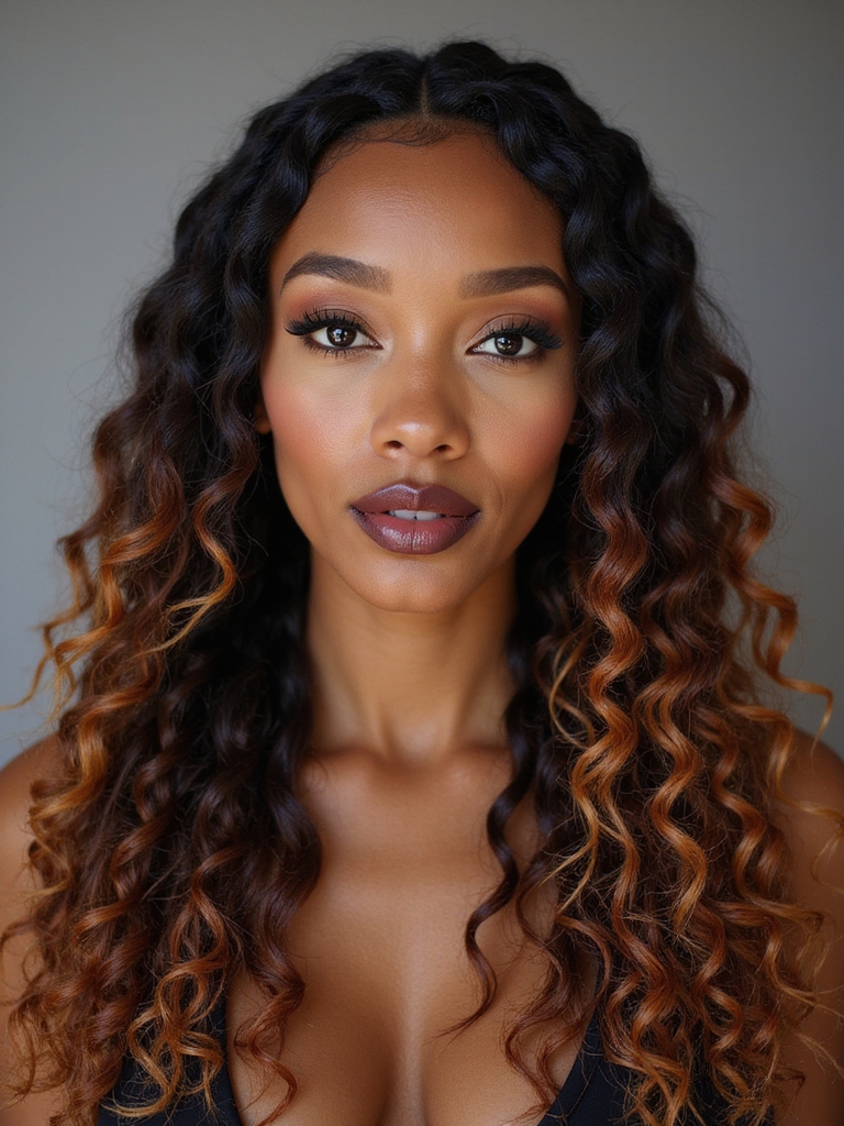 lightweight knotless braids with curls