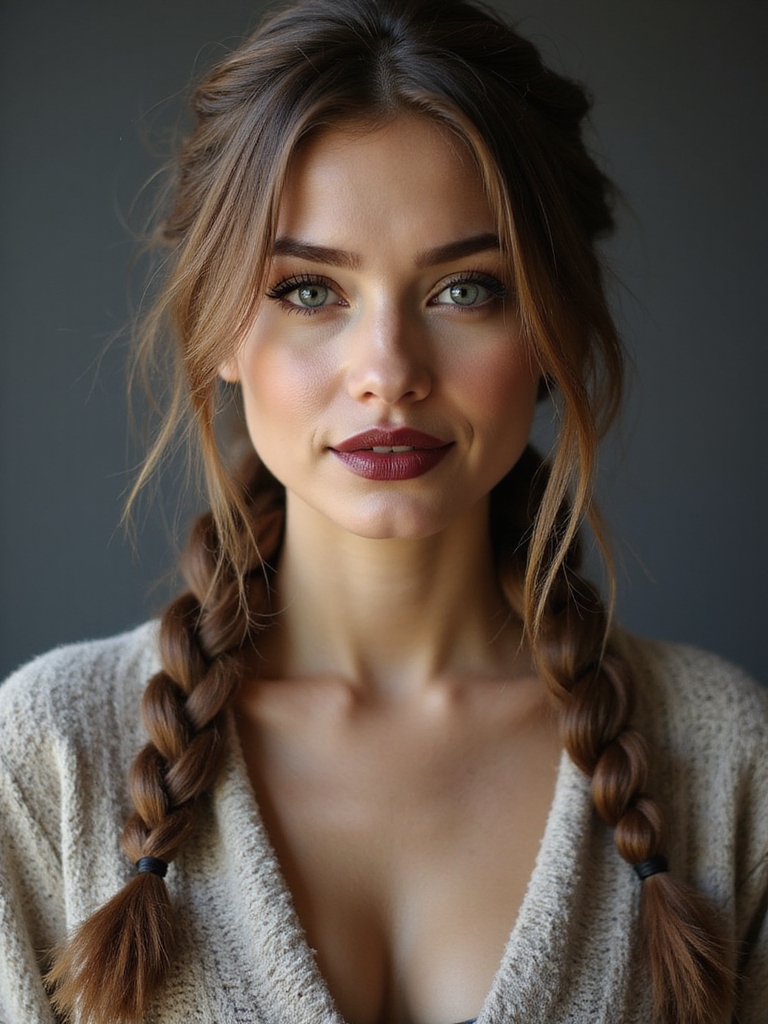 loose textured milkmaid braids