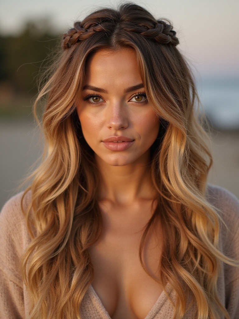 loosened knotless braid ends