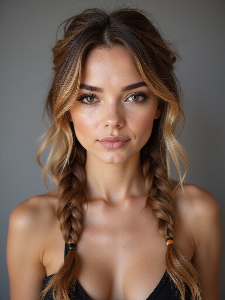messy boho fishtail halo