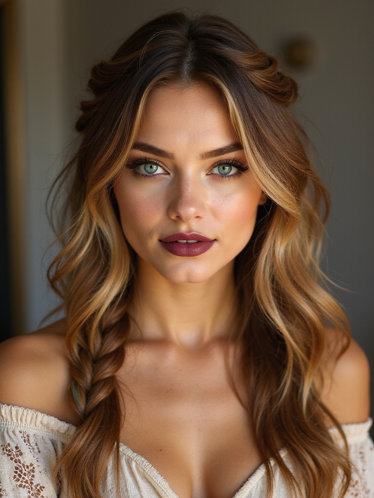natural balayage with pops