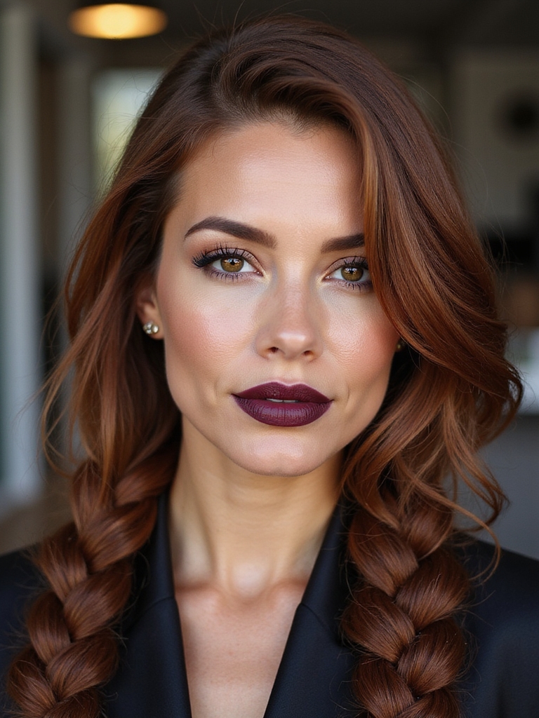 oversized textured shiny dutch braids