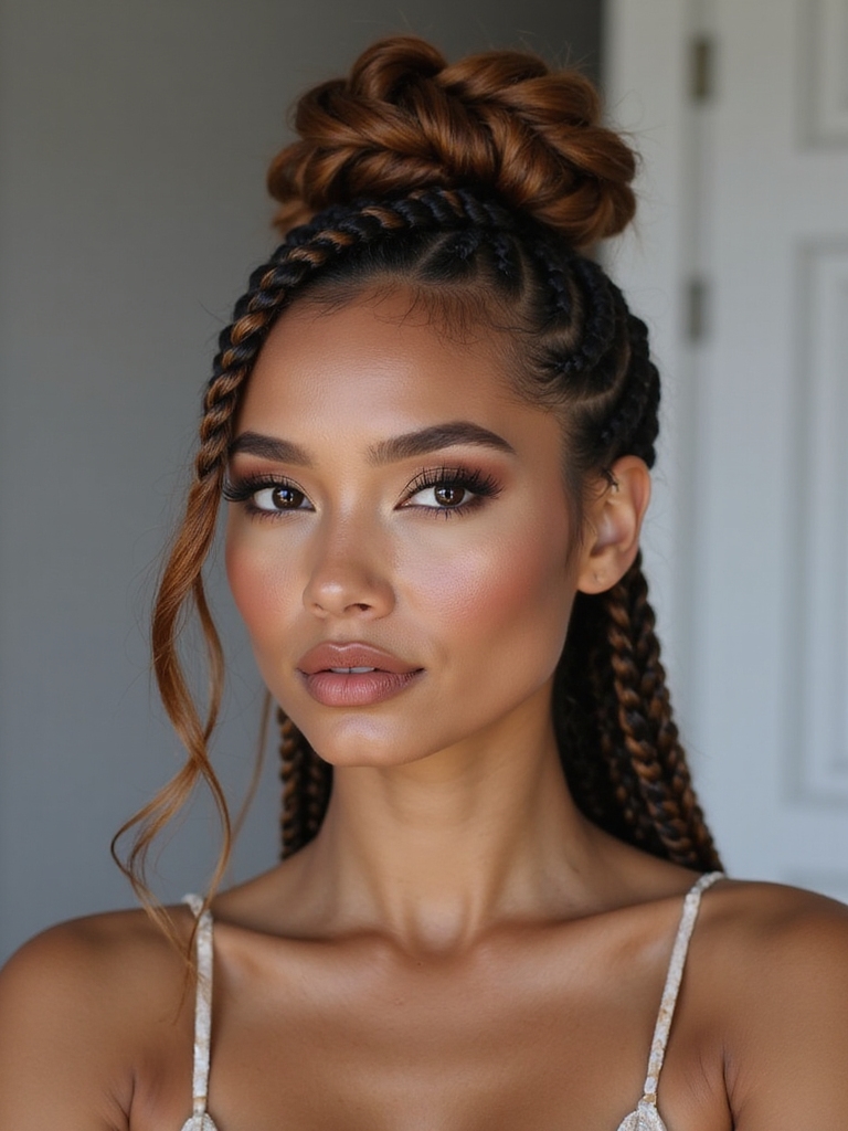 playful braided updo transitions