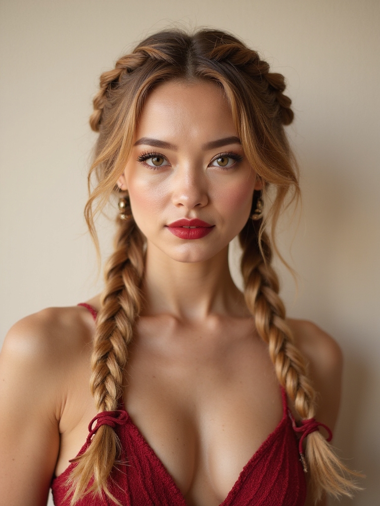 playful chunky face framing braids