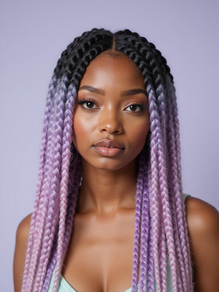 playful pastel knotless braids