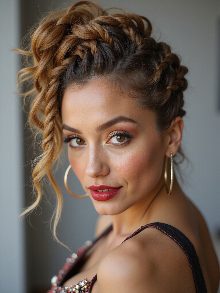 polished quick twisted braided updo