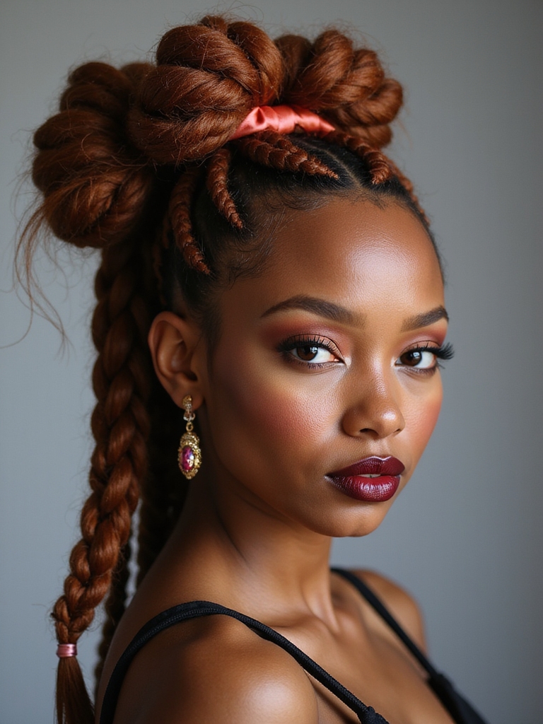 ribbon threaded playful braid styling