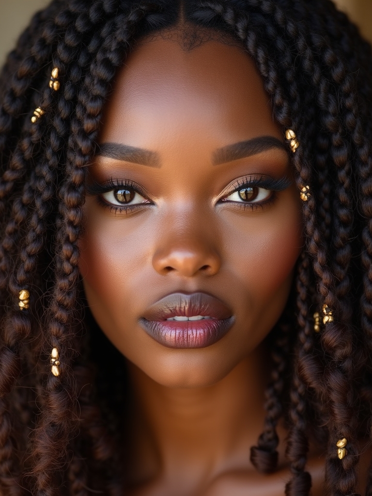 sculpted braids with curls