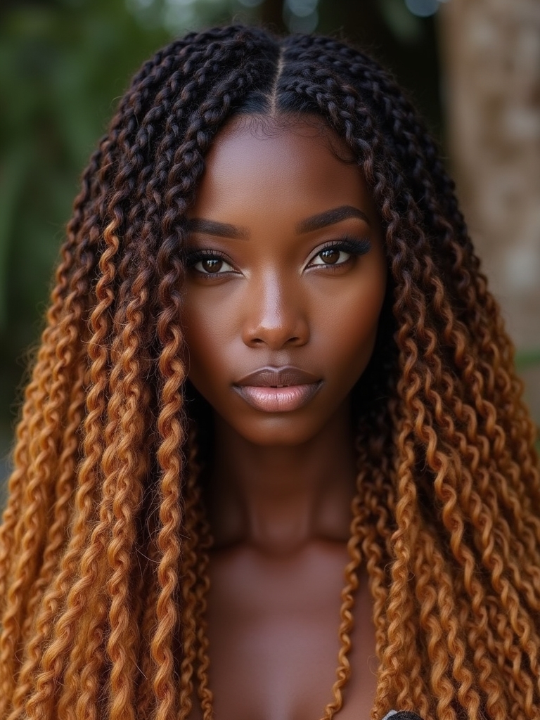 seamless blended layered curls