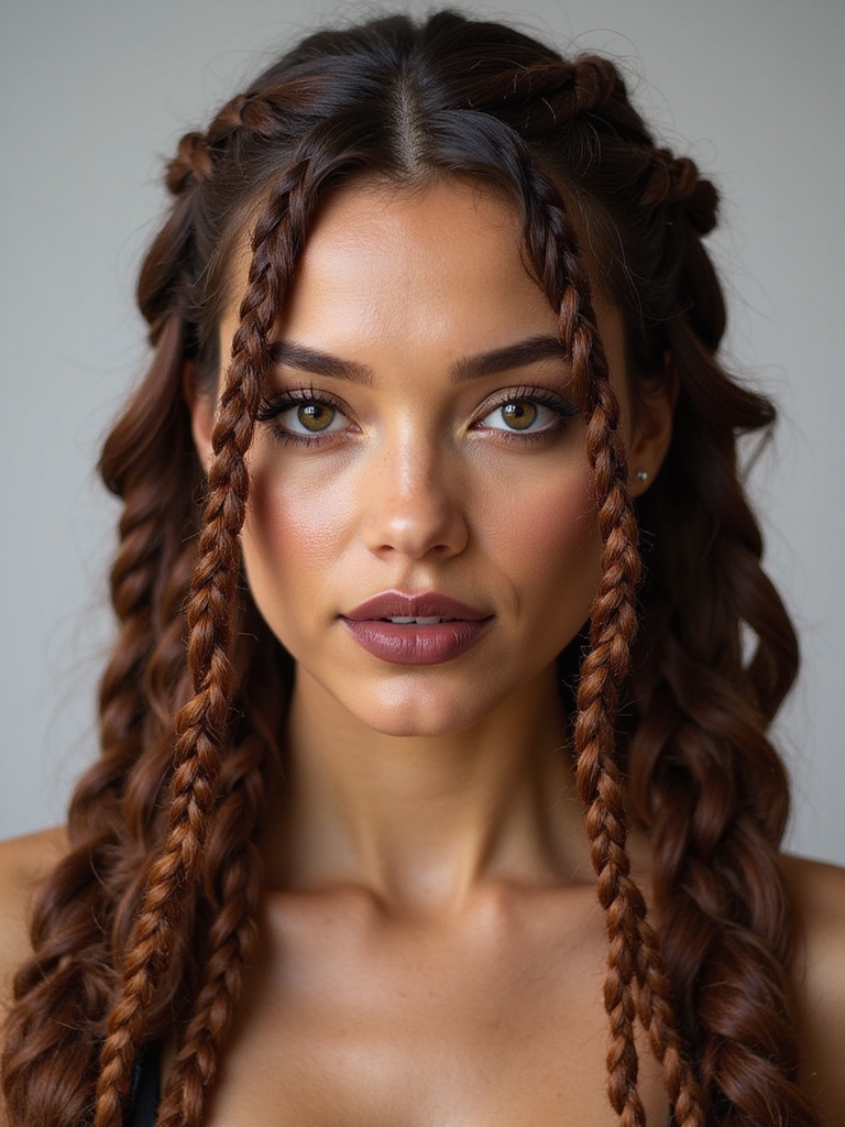secure textured braids with accessories