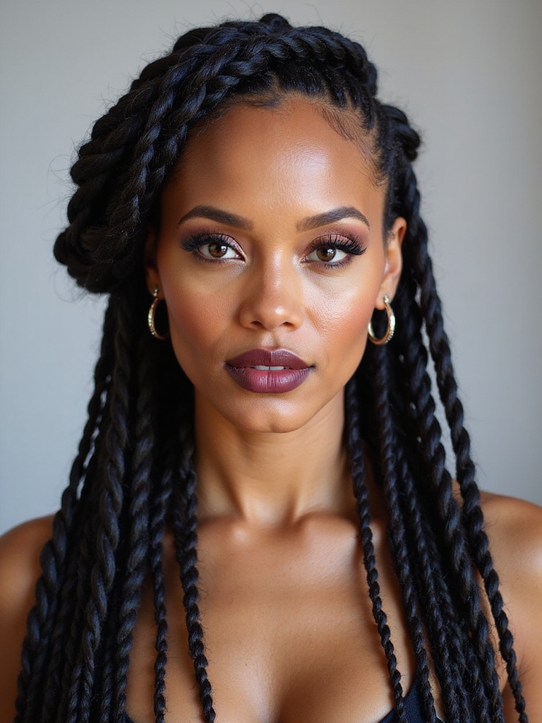 side swept braided twisted bun