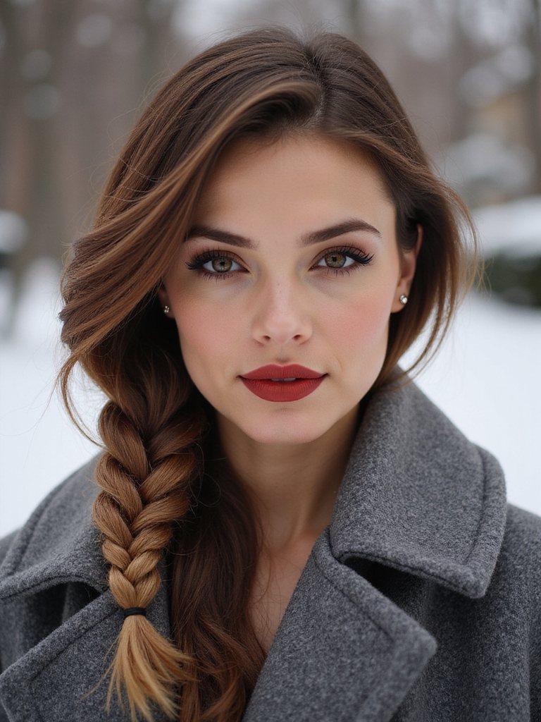 side swept tucked rope braid