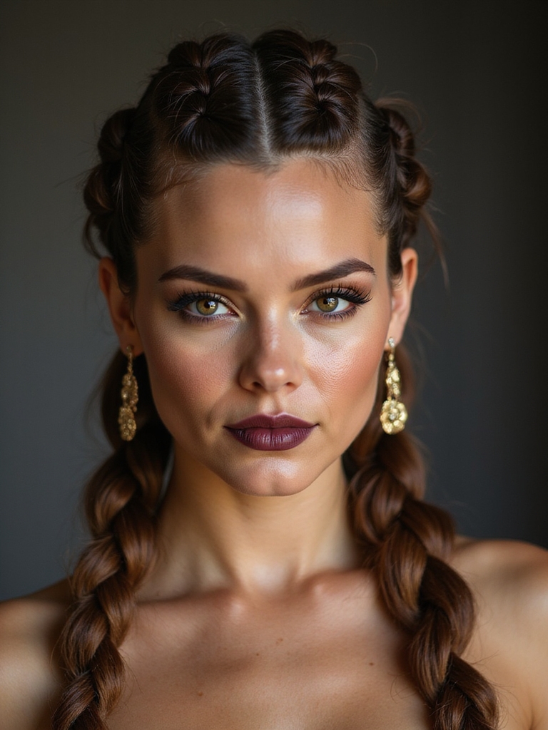 sleek braided mohawk with undercut