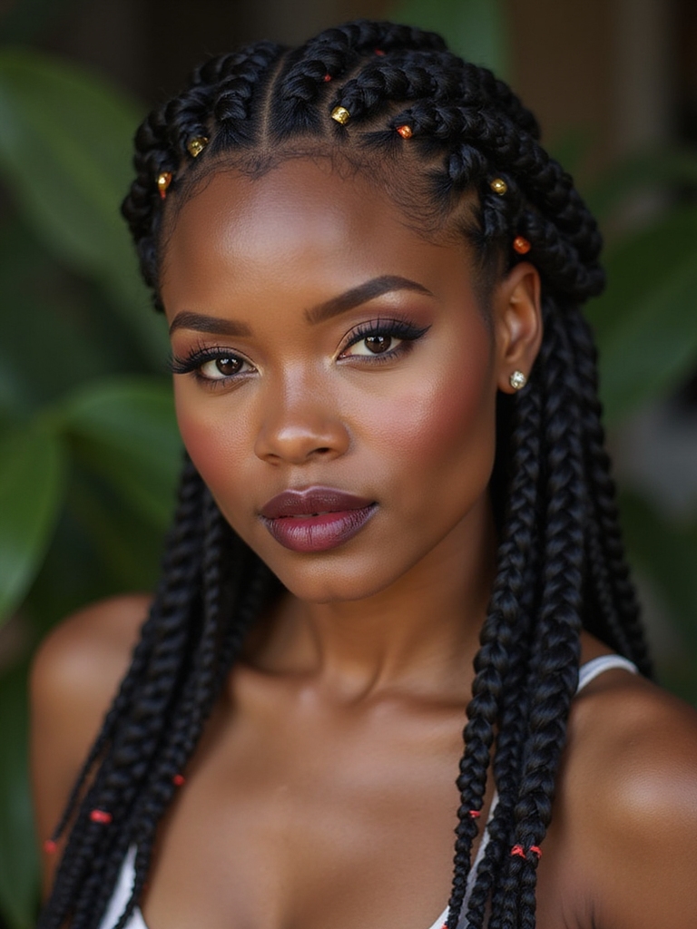 sleek low fulani ponytail
