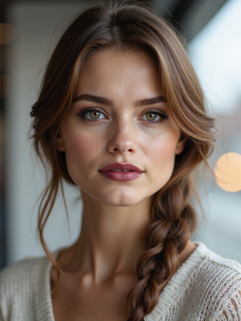 sleek low three strand braid