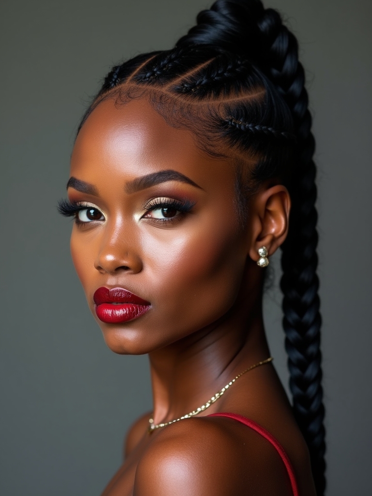 sleek skin tight dutch braids