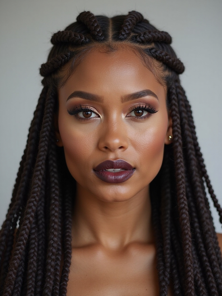 soft circular halo cornrows