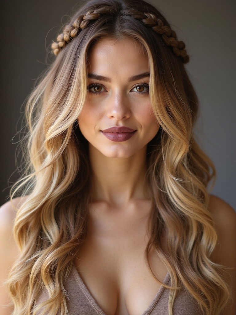 sunlit waterfall braids waves