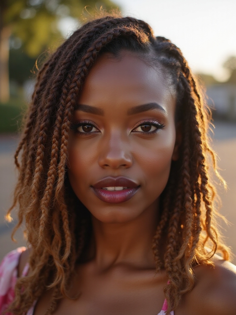 texture forward knotless braid styling