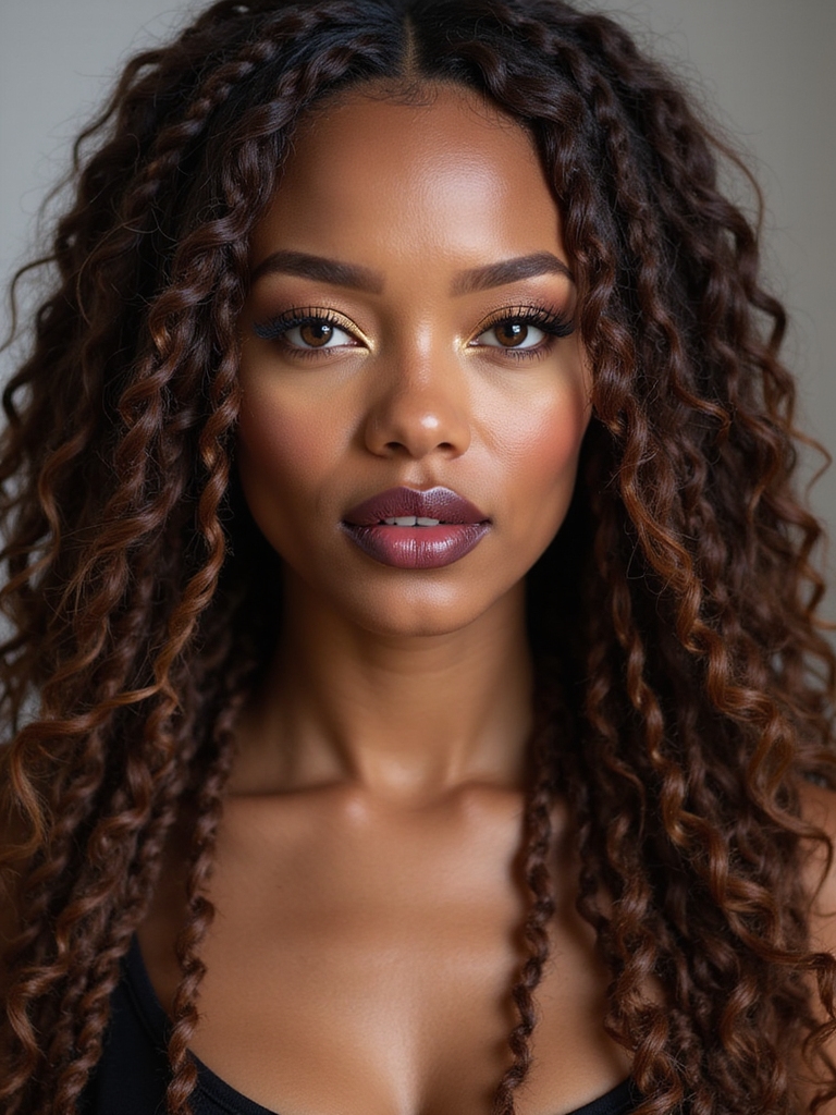 tight bouncy curled braid ends
