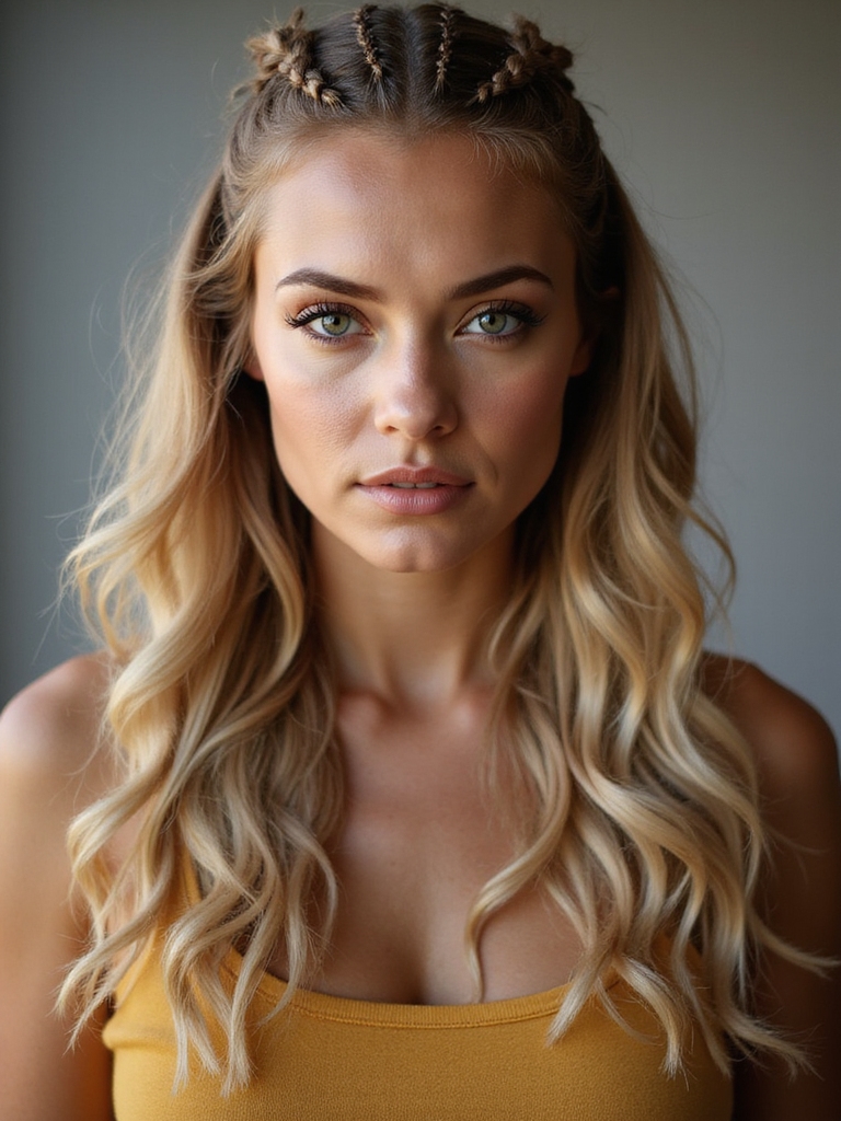 tiny braids with waves