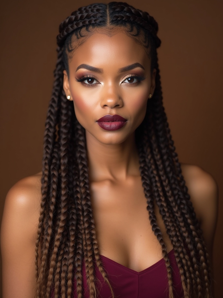 trendy medium knotless braids