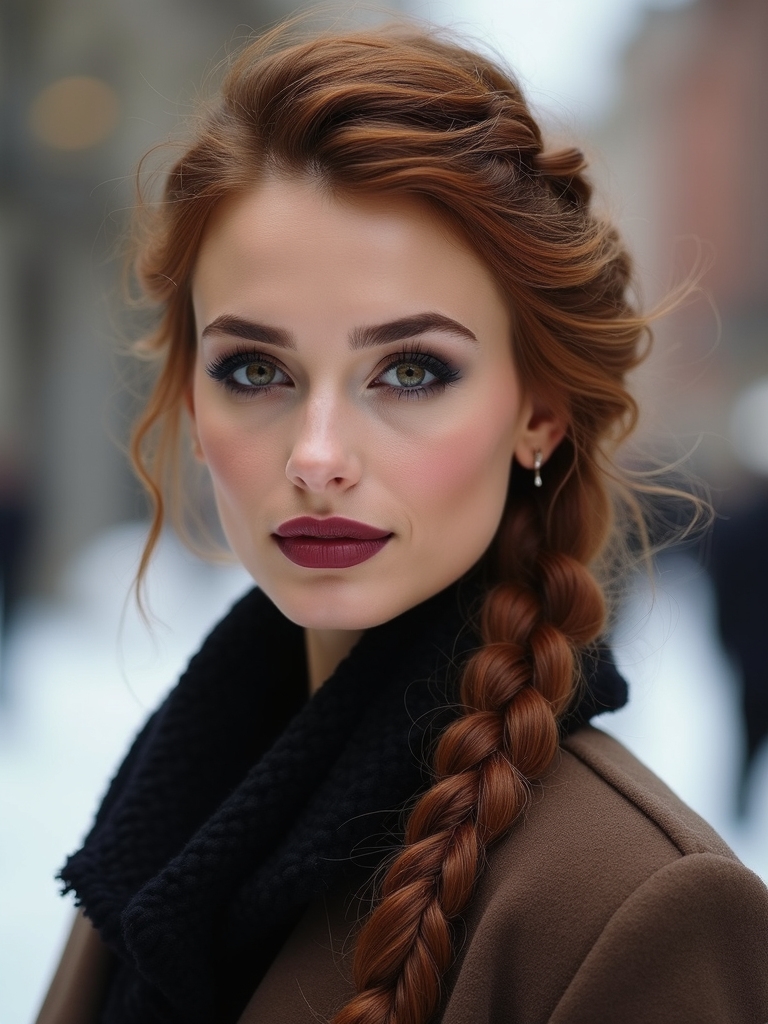 tucked polished milkmaid braids