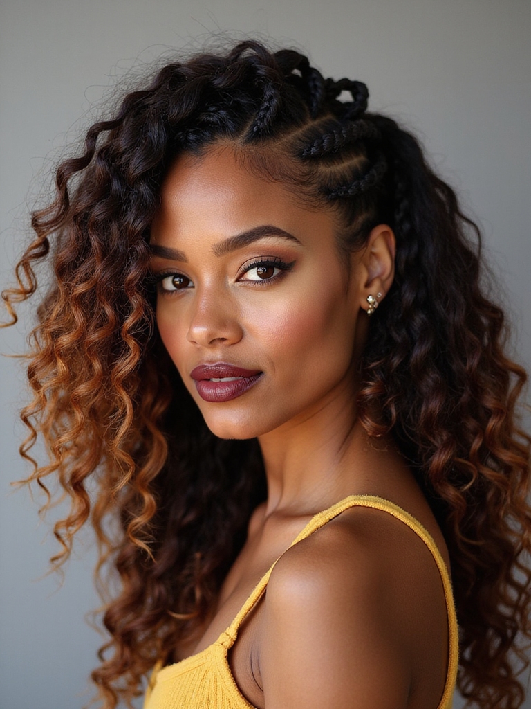 warm balayage caramel ombr