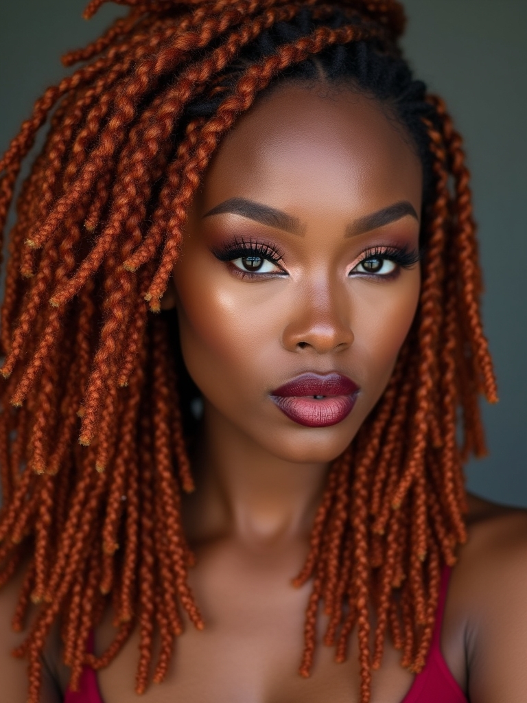 warm strawberry copper locs