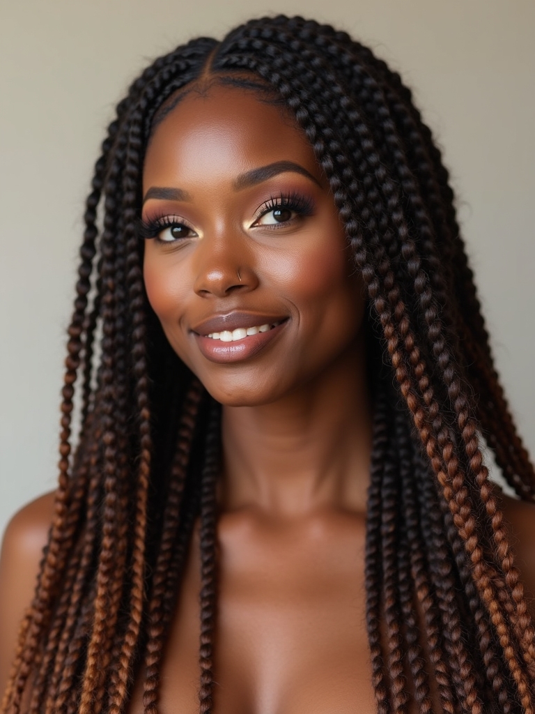 weightless knotless boho braid