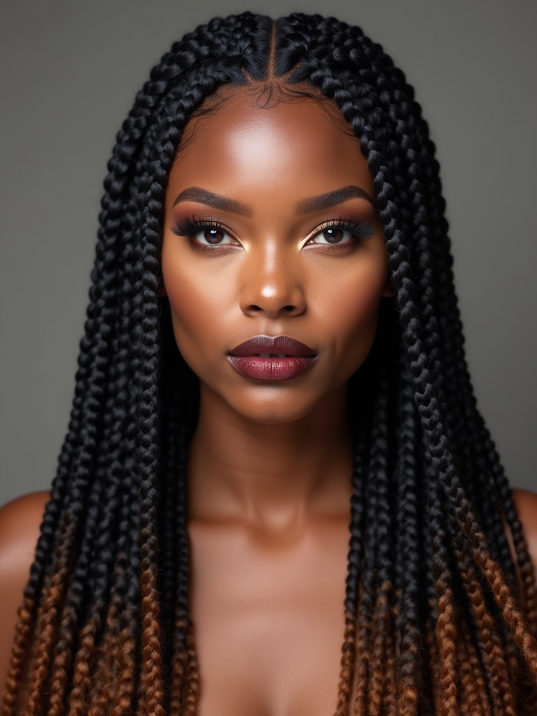 zigzag part knotless braids