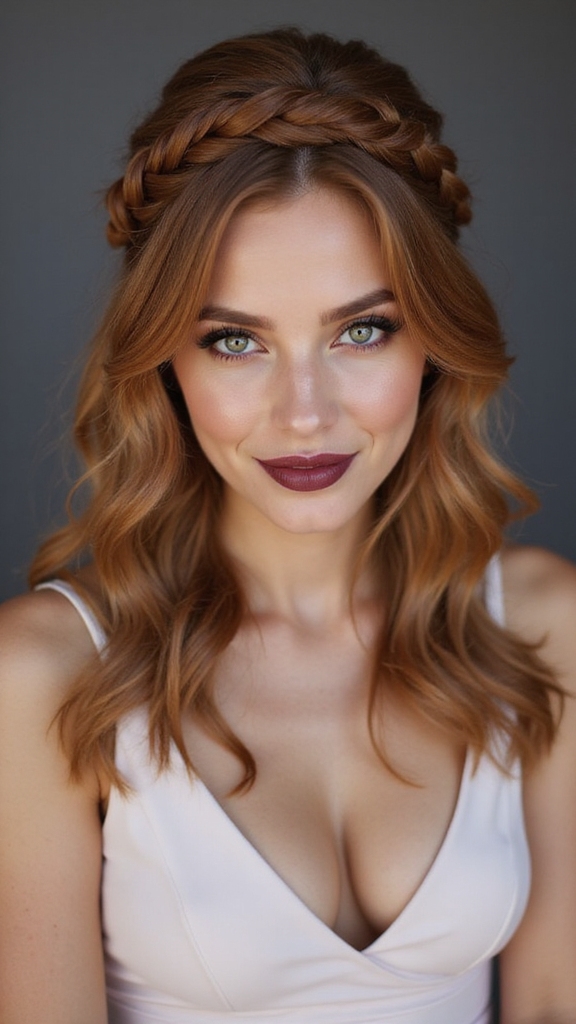 airy braided crown bun
