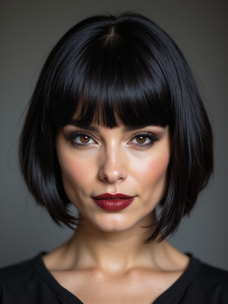 bold chin length textured bob
