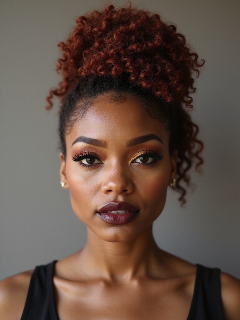 bold copper high bun