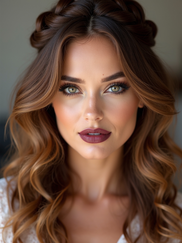 braided crown with curls