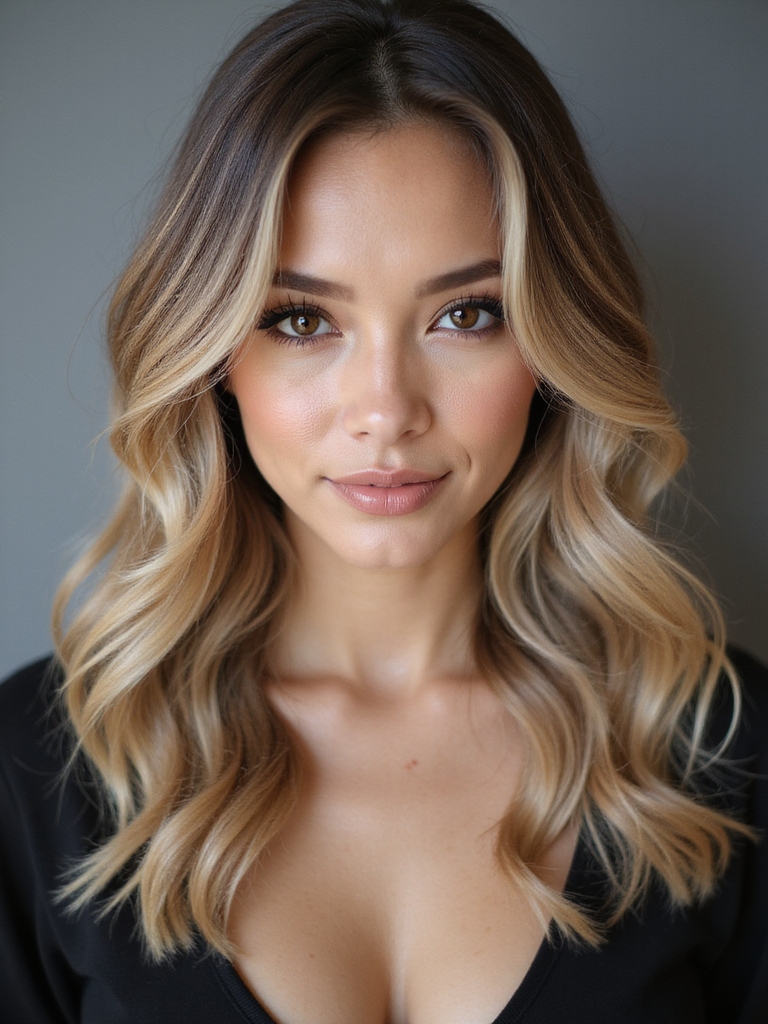 champagne blonde with lowlights