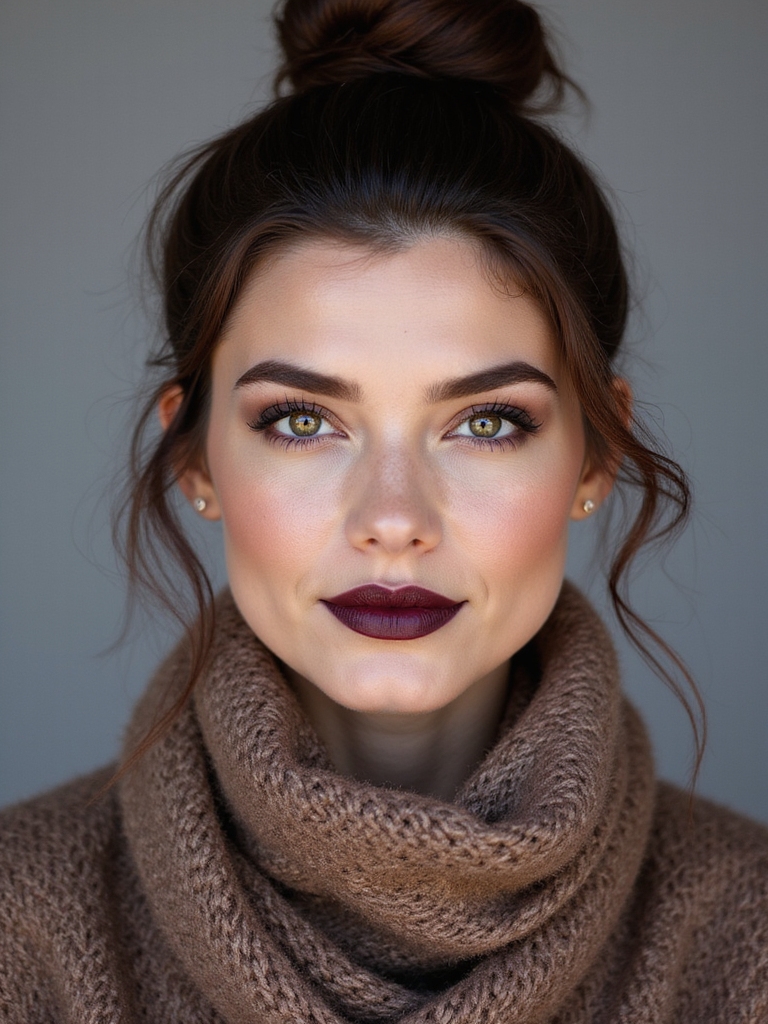 chunky scarf friendly messy topknot