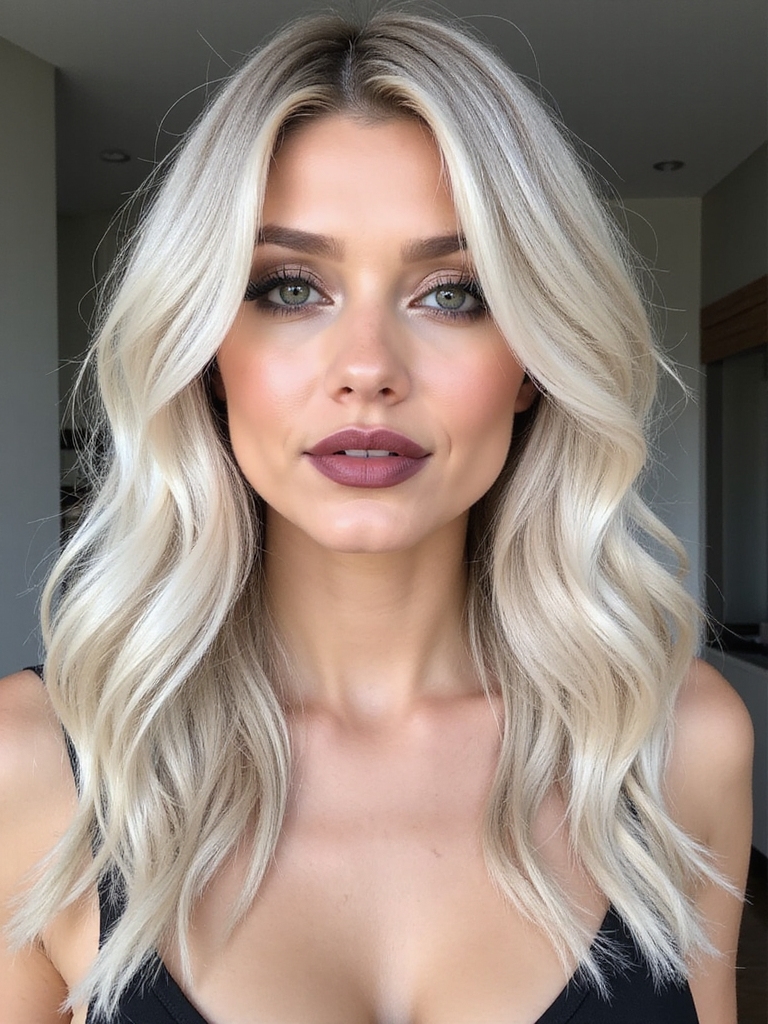 cool porcelain face framing balayage