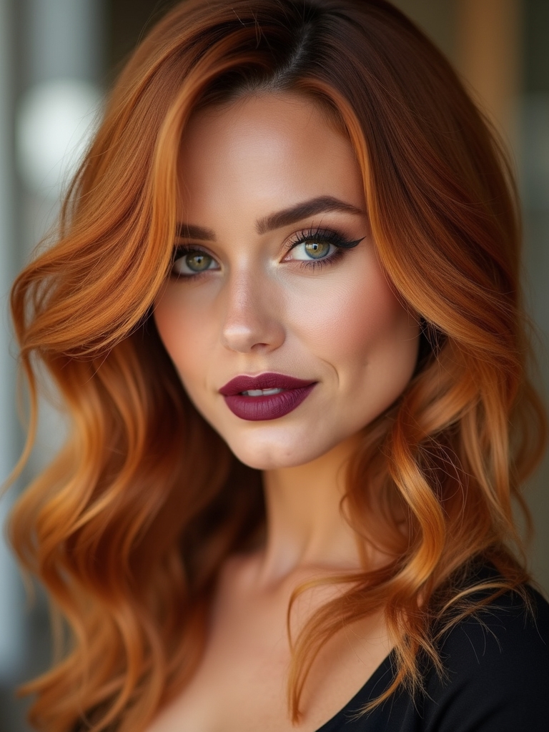 copper tinted blonde autumn glow